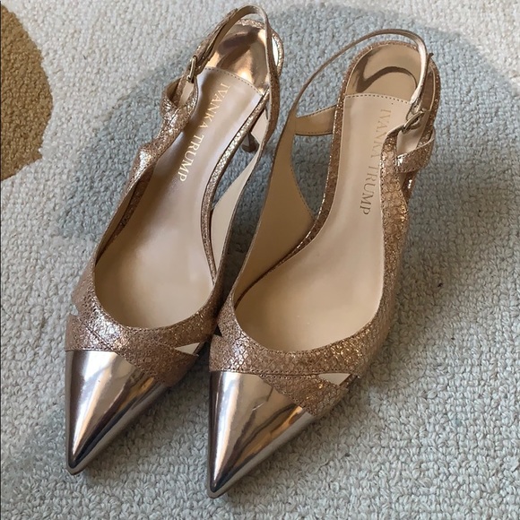 rose gold sling back shoes